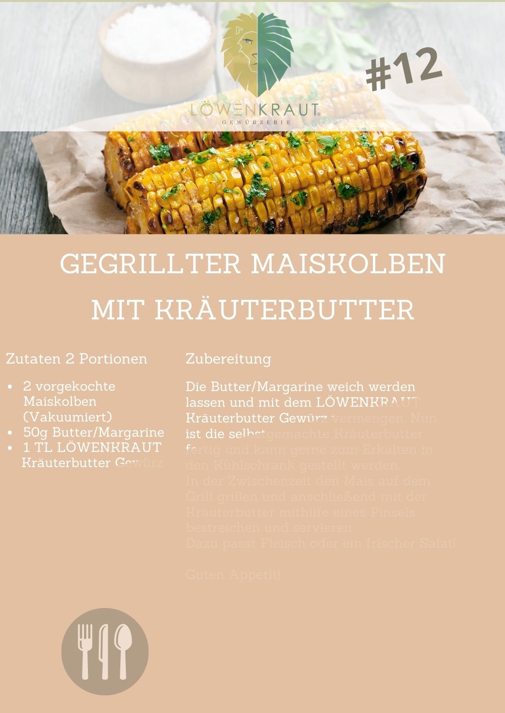 REZEPTKARTE #12 Gegrillter Maiskolben mit Kräuterbutter