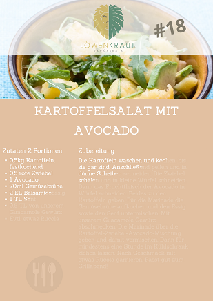 REZEPTKARTE #18 Kartoffelsalat mit Avocado