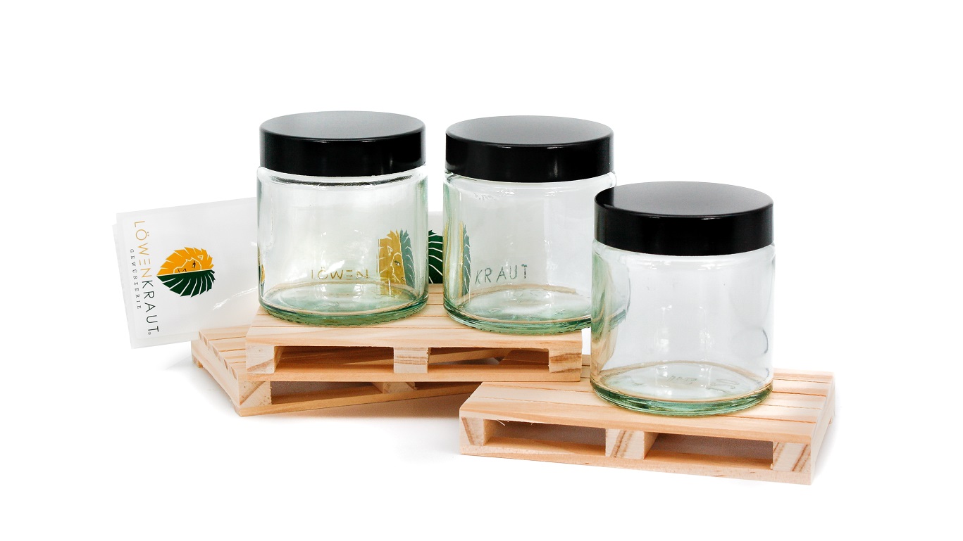 SCHRAUBVERSCHLUSSGLÄSER - 3ER SET IN SCHWARZ INCL. ETIKETTEN ZUM SELBSTBESCHRIFTEN